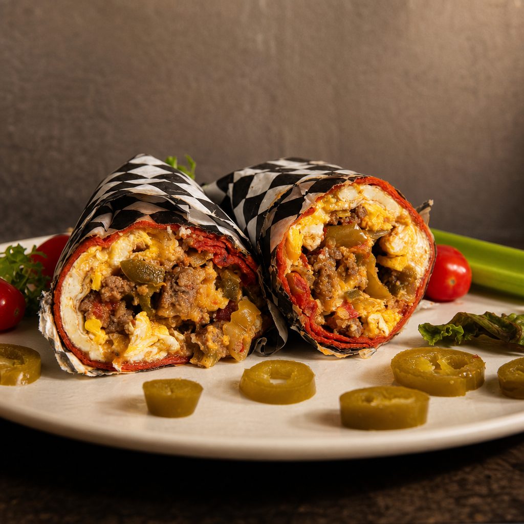 Kay's 3 Alarm Burrito.