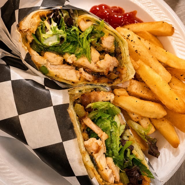 Clarence's Grilled Chicken Wrap.