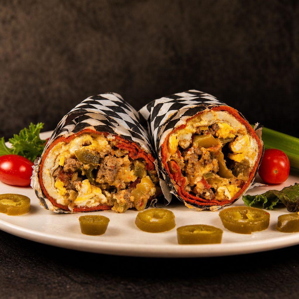 Kay's 3 Alarm Burrito.